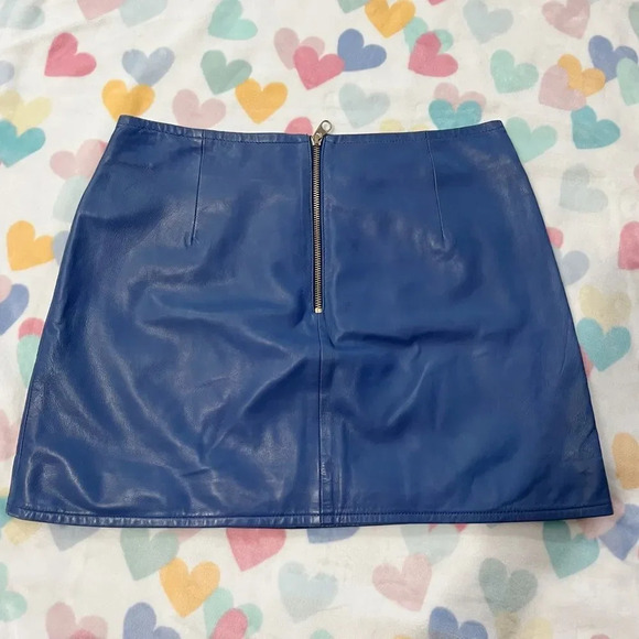 Ted Baker London blue leather skirt Size 3 - Picture 2 of 8